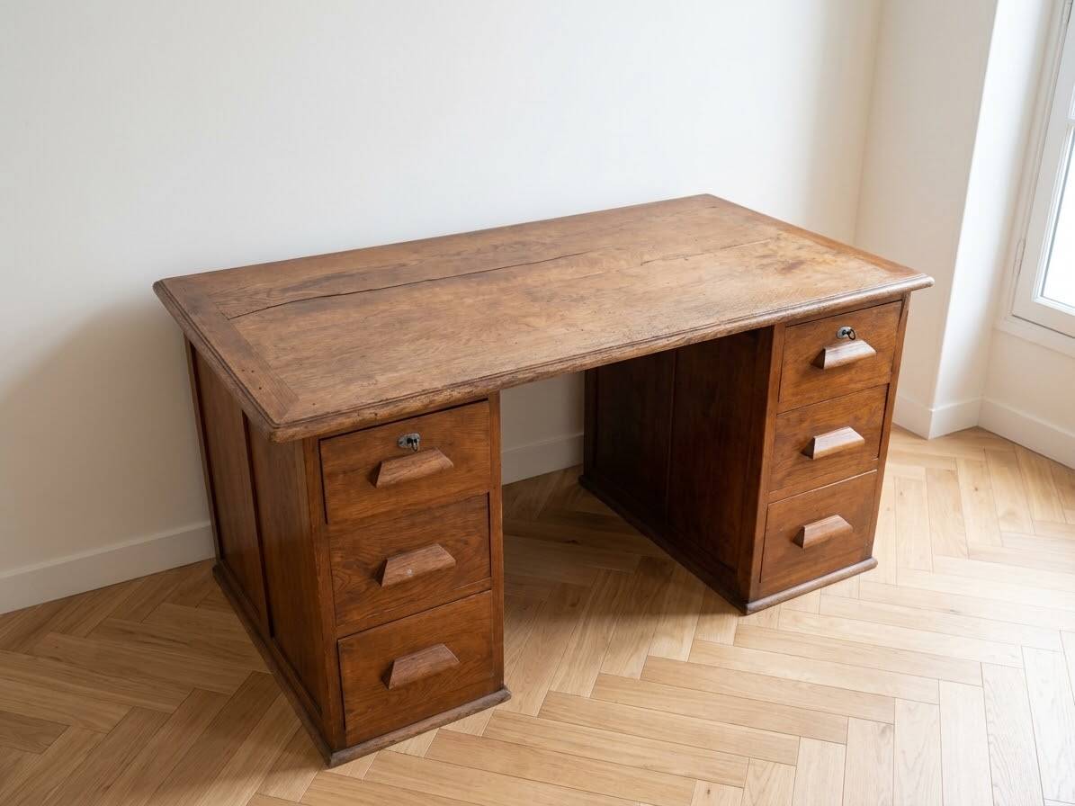 Antique solid wood desk