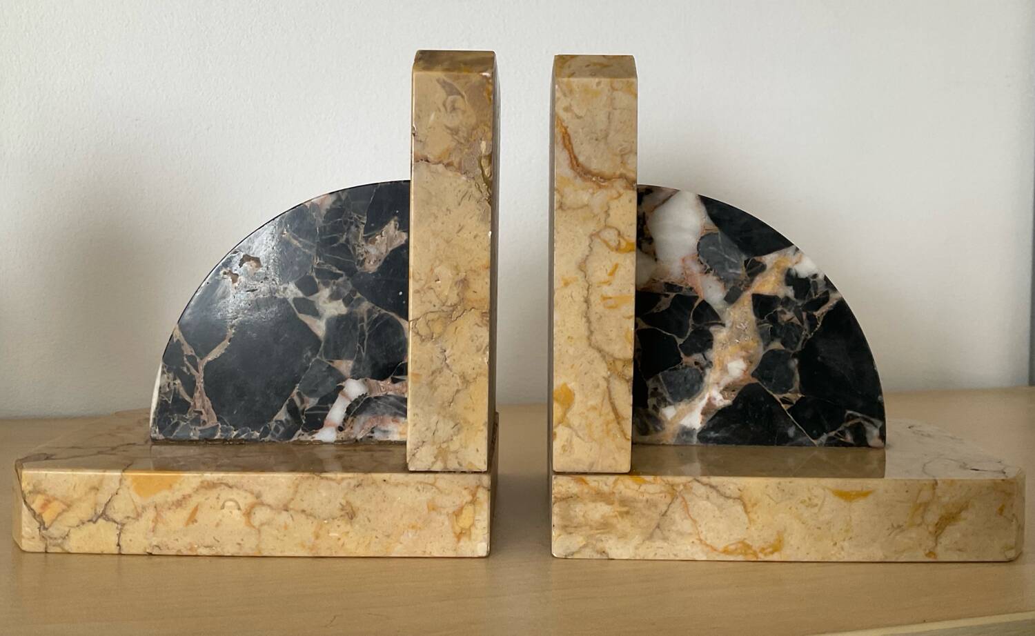 Pair of Art Deco marble bookends