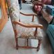 Louis XIII armchair, solid wood - Fabric upholstery