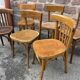 lot 6 Mismatched bistro chairs curved wood Brasserie