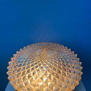 Mid-Century recessed ceiling light in crystal glass