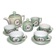 Toy Dinette Tea set in iridescent porcelain - silkscreened doll decoration 1920