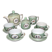 Toy Dinette Tea set in iridescent porcelain - silkscreened doll decoration 1920