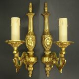 Pair of Louis XV style 1-light wall lights - Lumalux Paris - gilded bronze