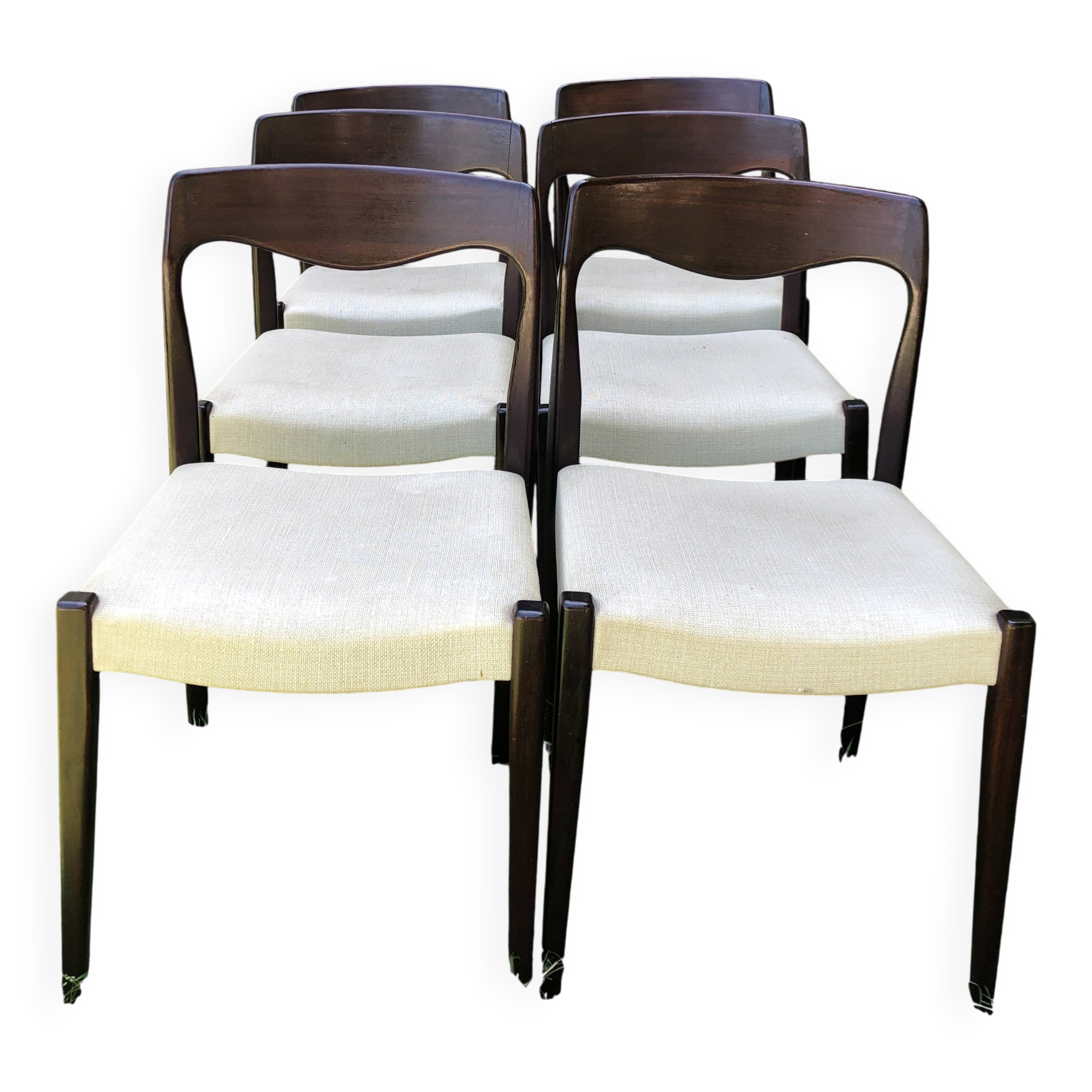 Six Scandinavian chairs by Niels Otto Møller.