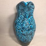 Pichet aiguière  céramique bleue & noire vintage