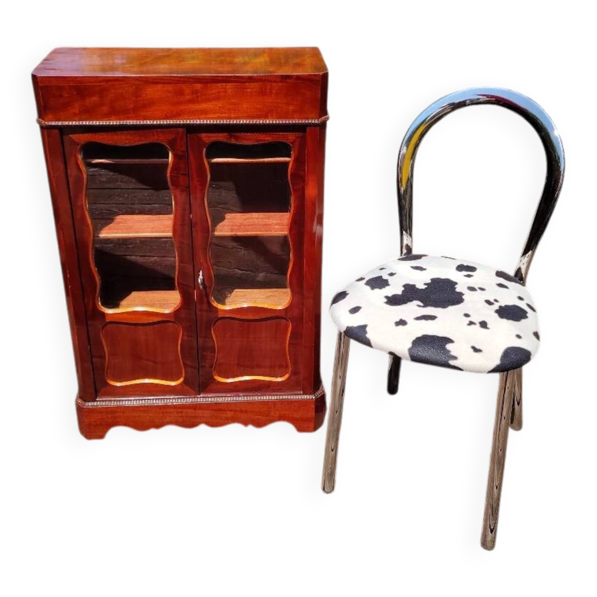 Petite vitrine acajou 19em