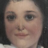 Tableau HST portrait of a child signed F. Badin 1901