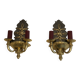 Pair of Art Deco wall sconces in the style of Jules Leleu.