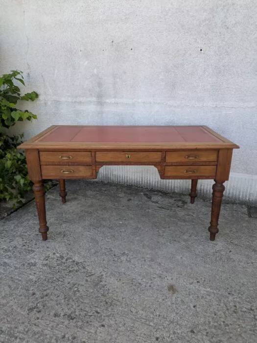 Louis XVI style oak desk