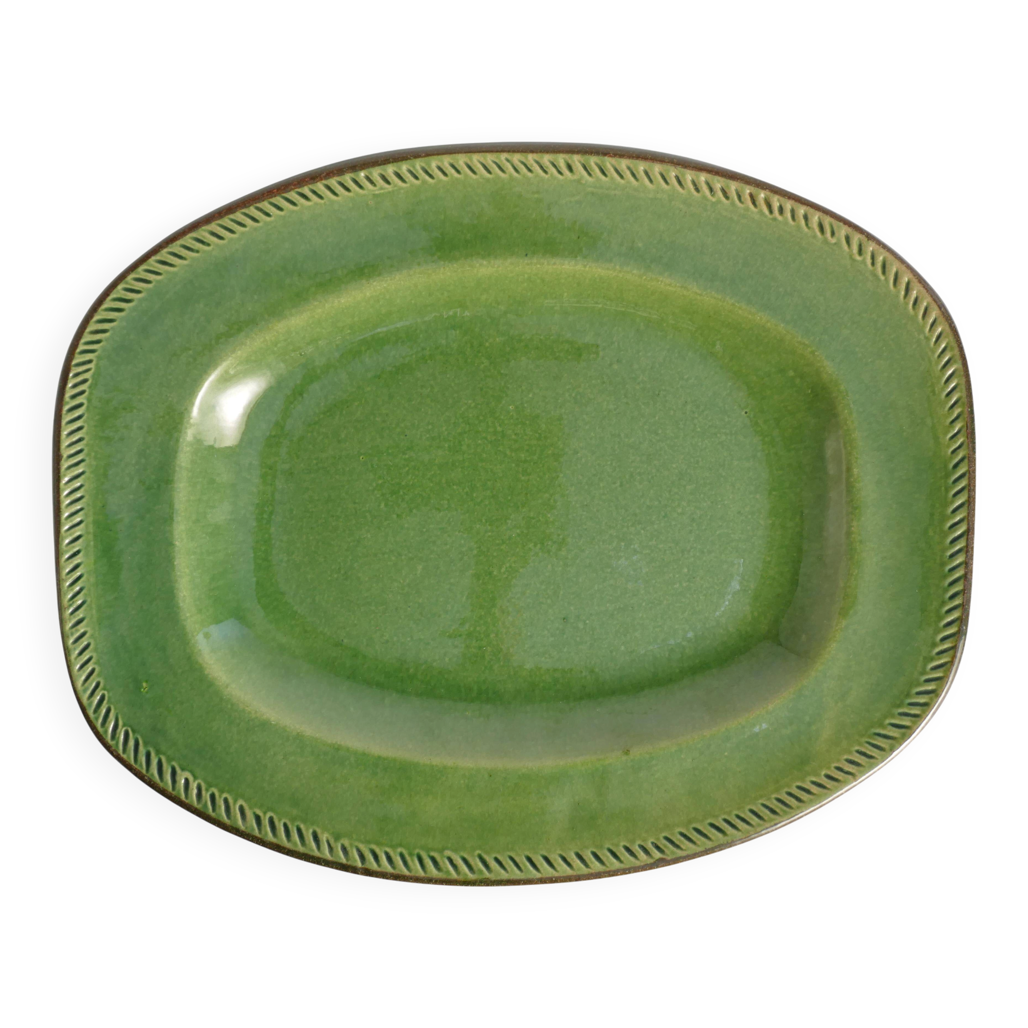 Emerald Green Stoneware Dish by Andersson & Johansson, Höganäs, Sweden