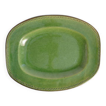 Plat en grès vert émeraude par Andersson & Johansson, Höganäs, Suède