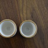 Flowered stoneware egg cups