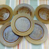Assiettes plates poisson Digoin Sarreguemines