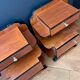 Pair of "Art Deco" bedside tables in wood - 1960.