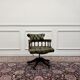 Chaise de bureau Chesterfield classique, chaise de capitaine verte