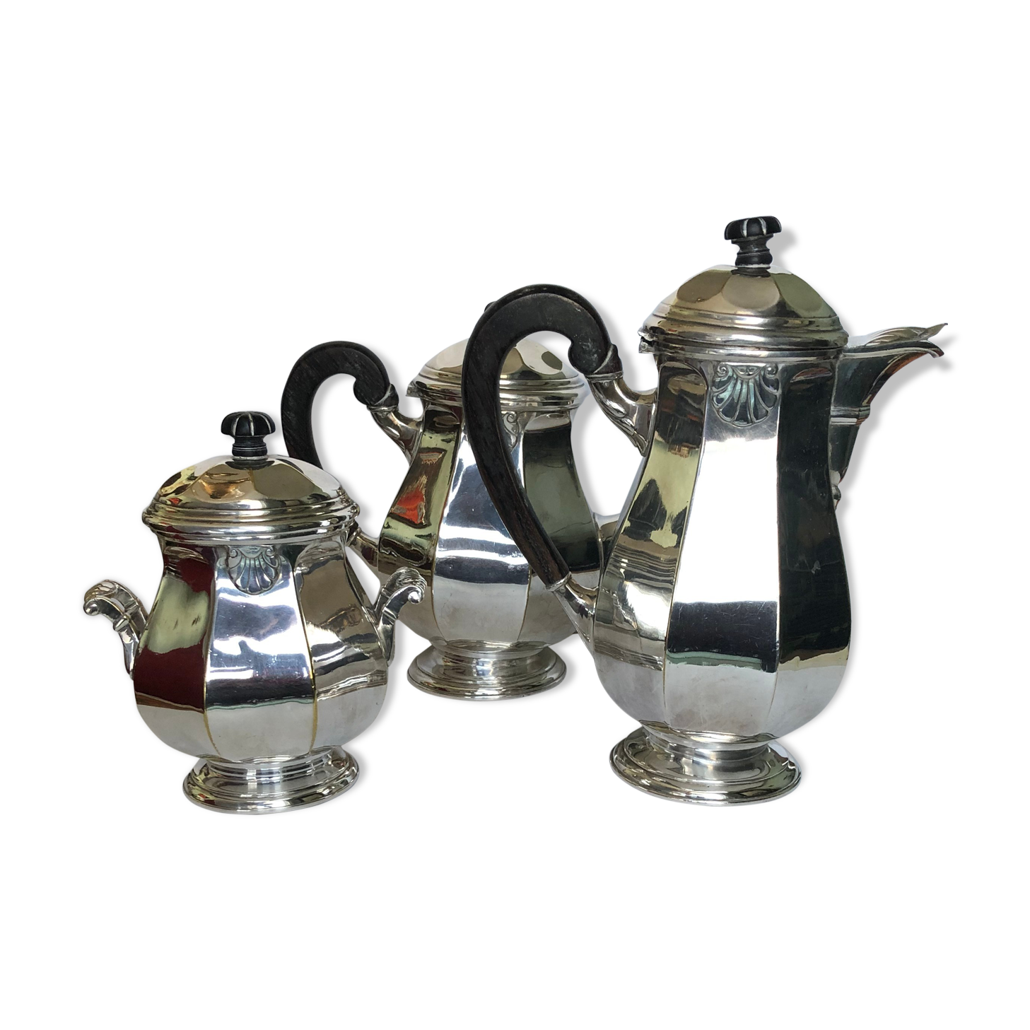 Tea service party and silver metal coffee