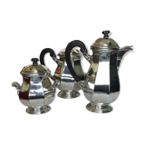 Tea service party and silver metal coffee