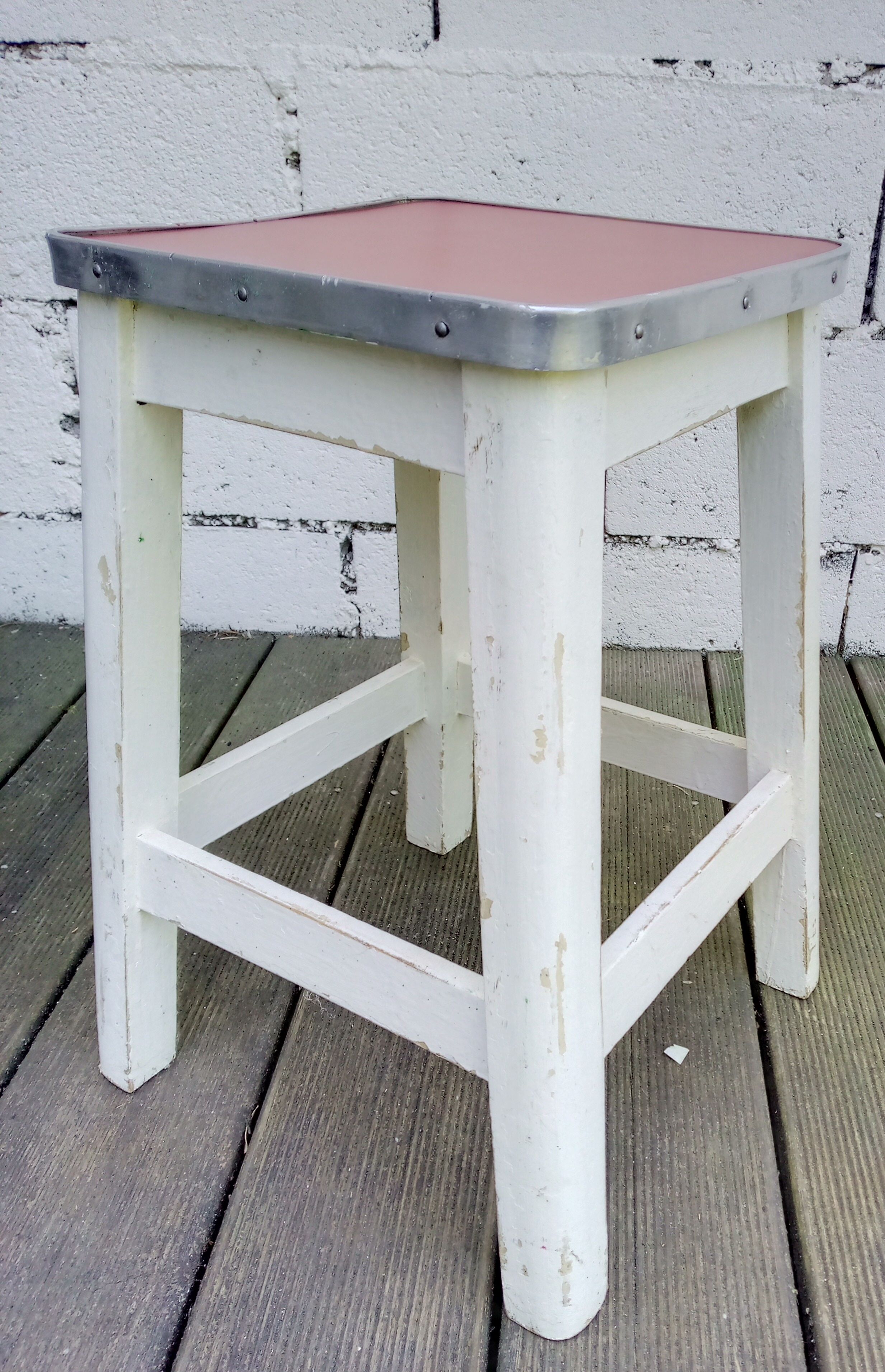 Paire de tabourets bois années 50