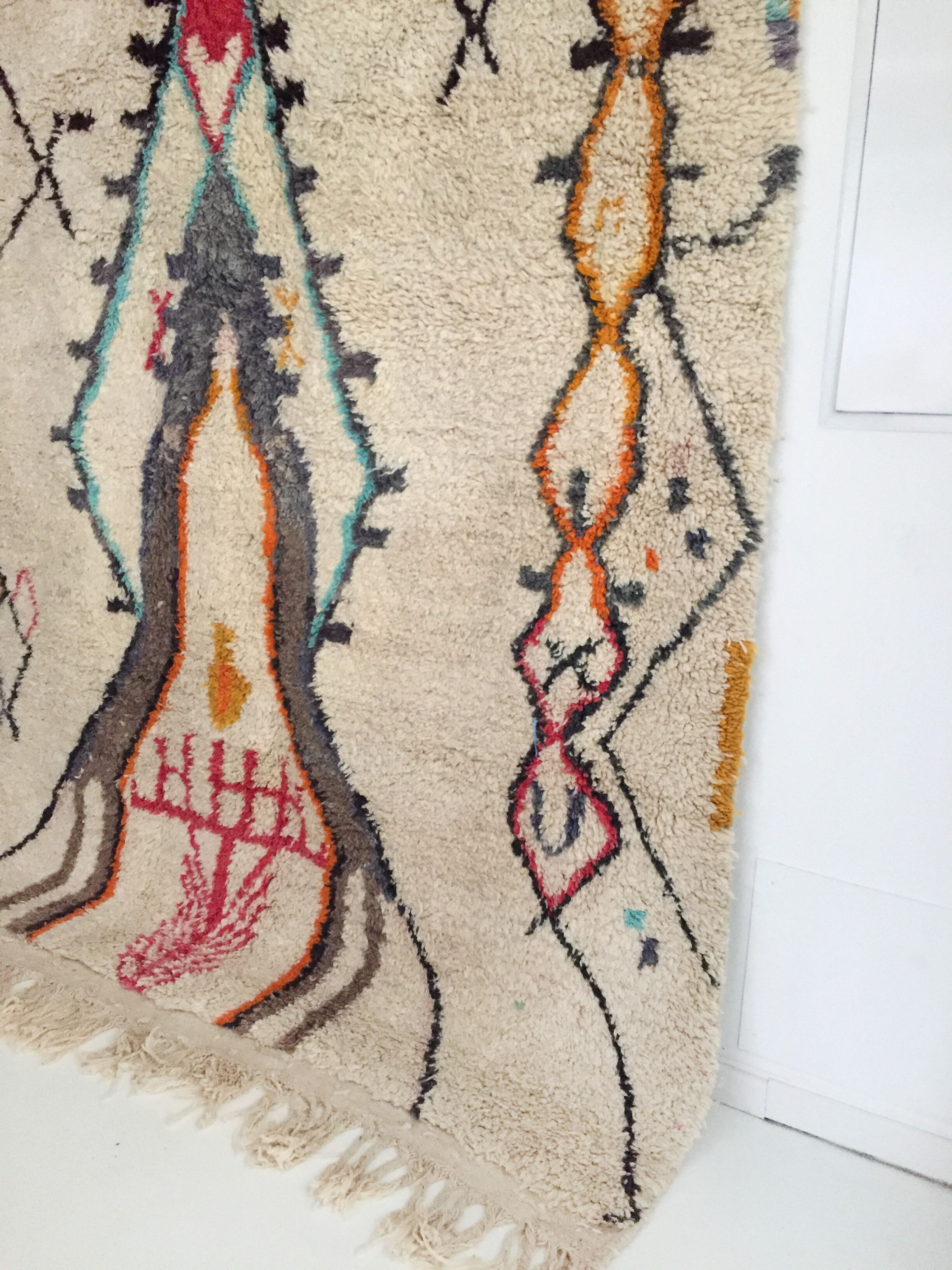 Moroccan Berber carpet Boujaad with colorful patterns 285x203cm