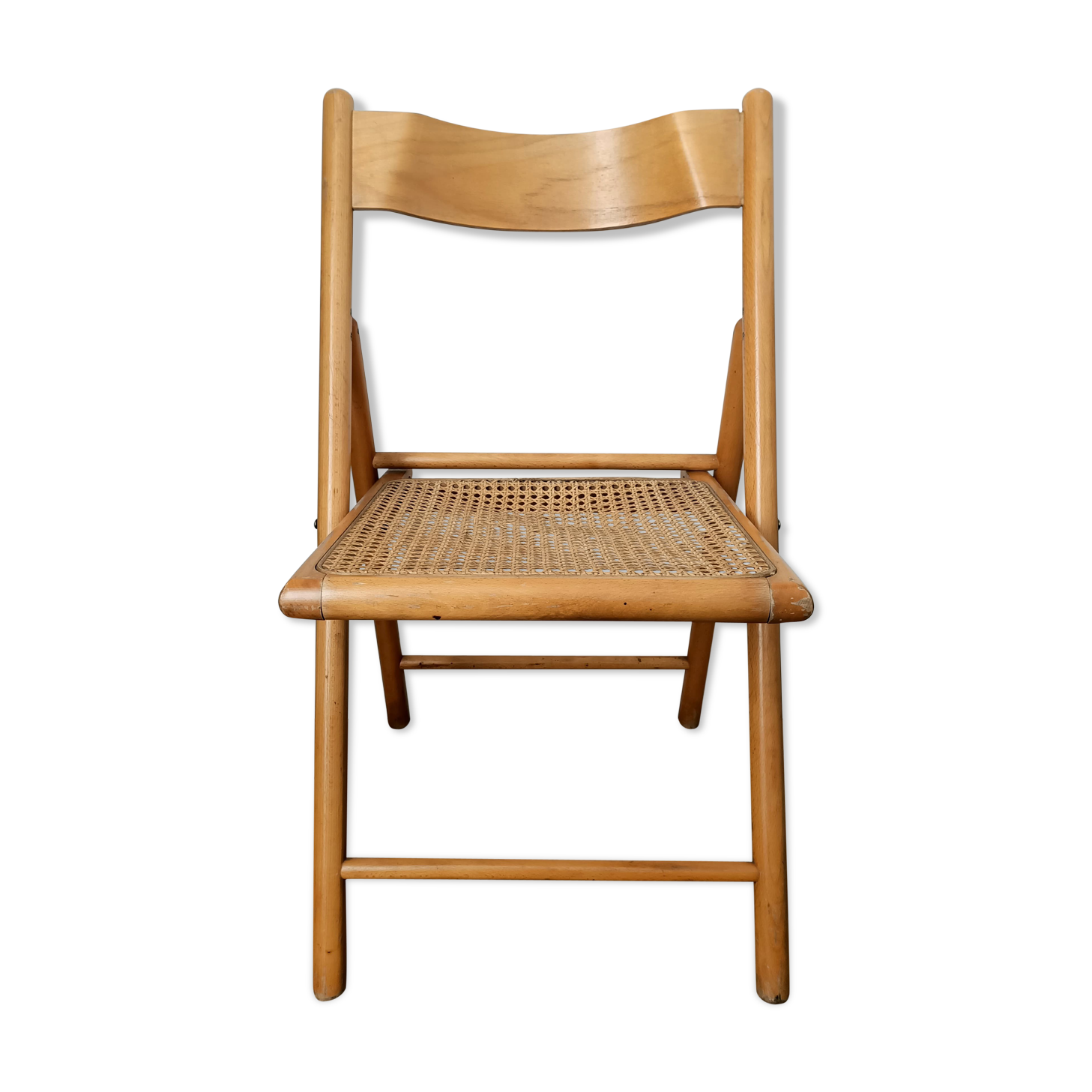 Chaise pliante cannée