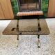 Vintage coffee table 70s in chrome metal and tinted glass
