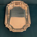 Hollow plate silver metal chamfered with net.