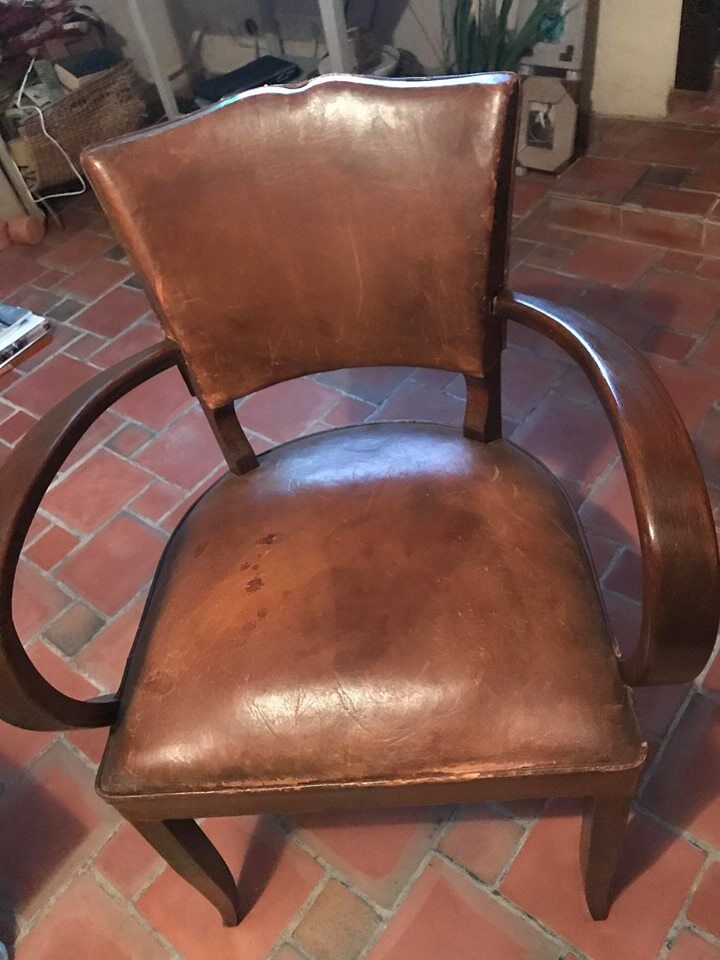 Armchair bridge all leather