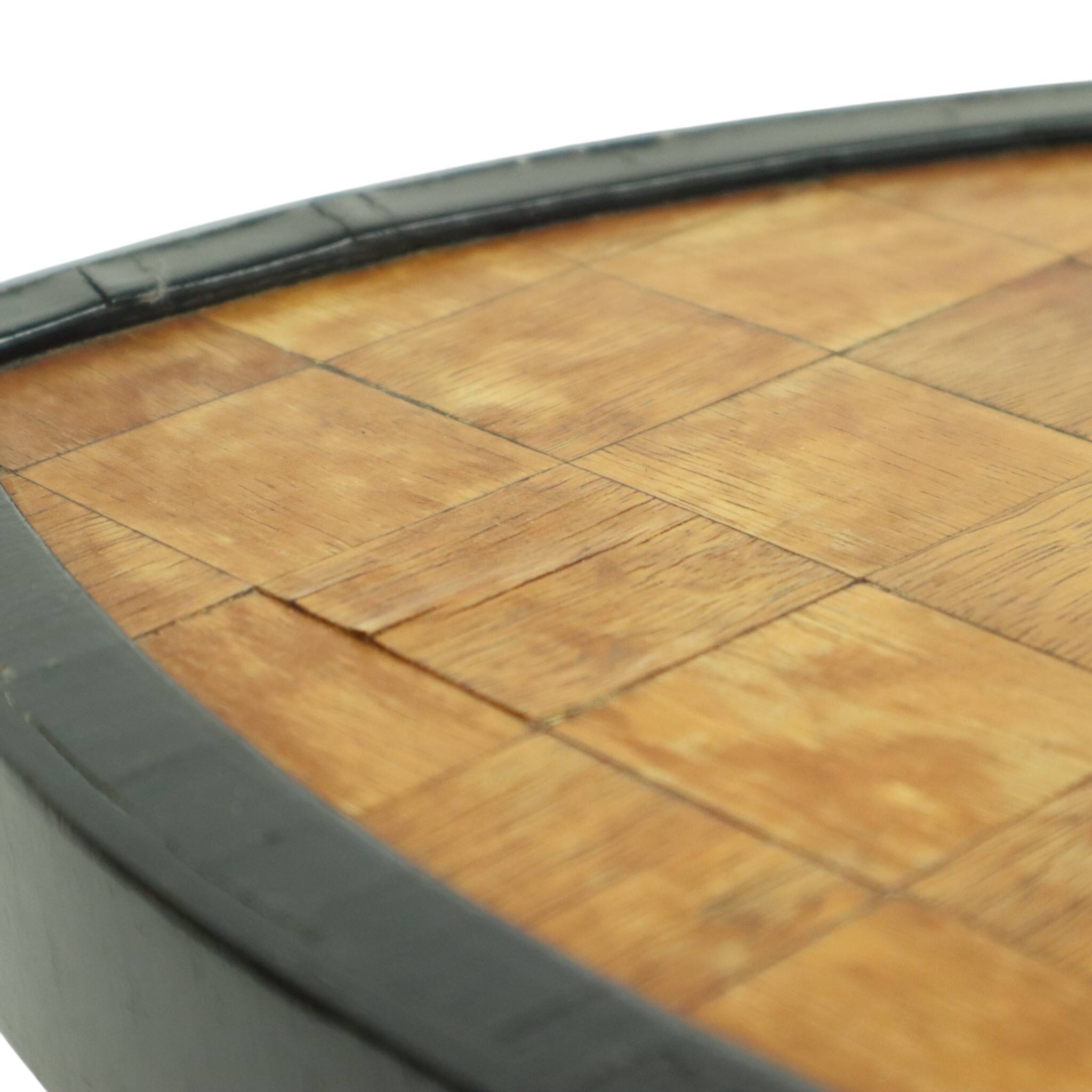 Small Triangular Plant Table Parquet Wood 1950s