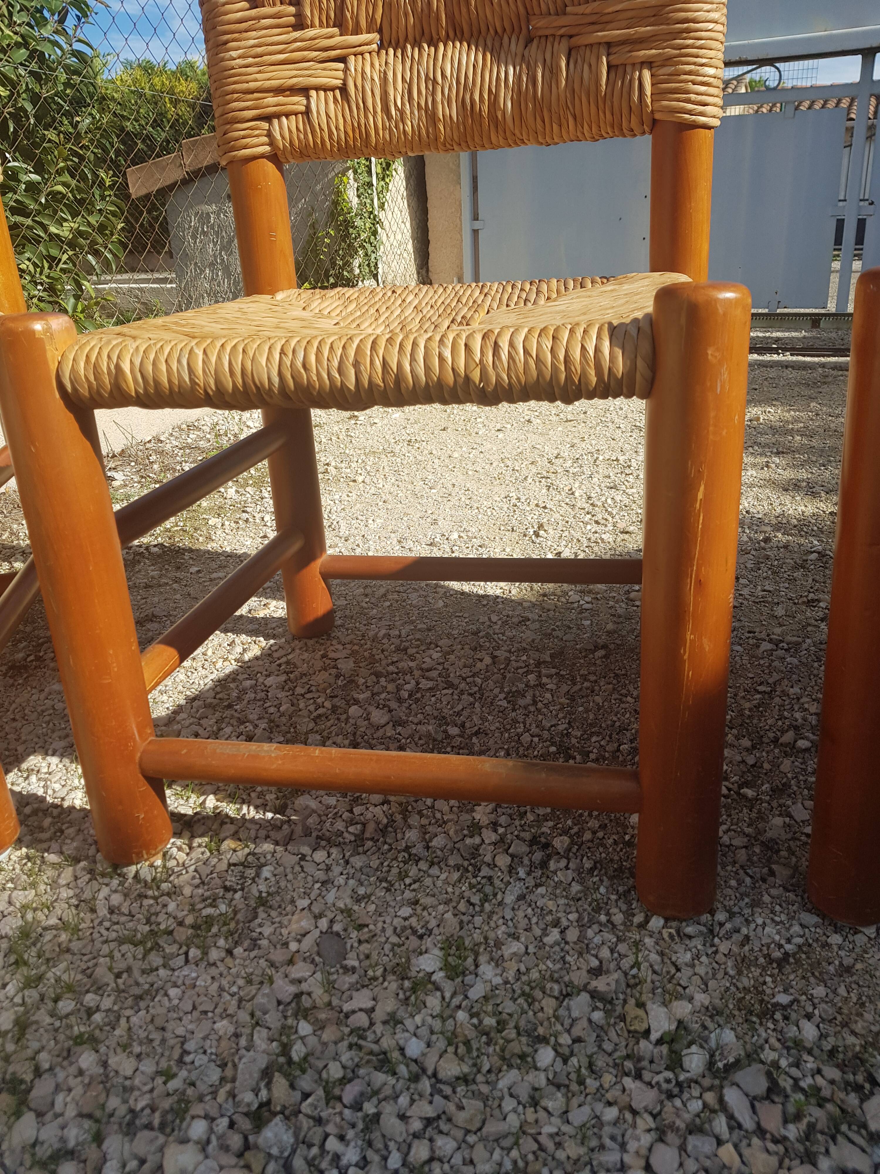 set of 4 mulched pine chairs