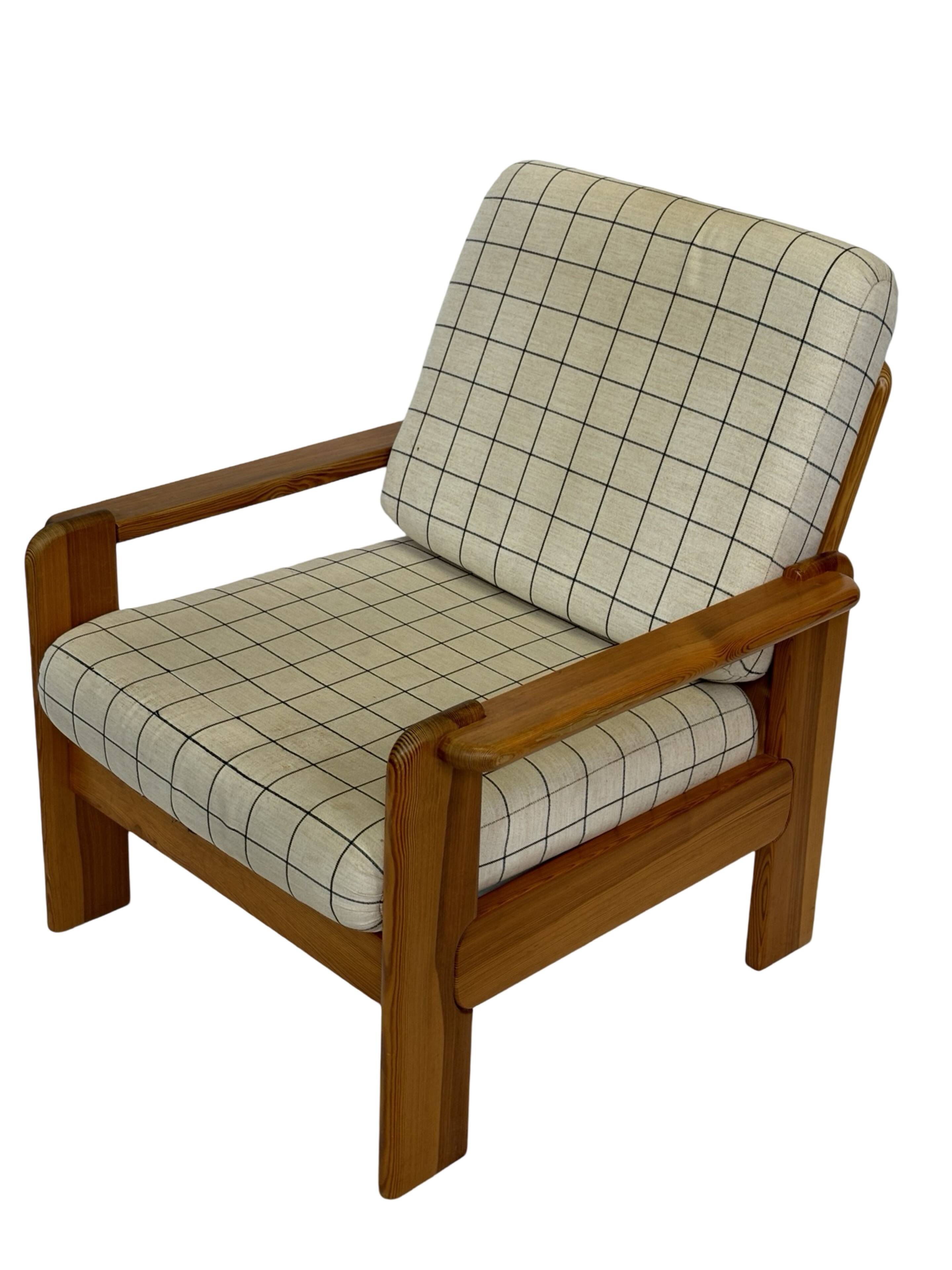Vintage armchair set of 2 pinewood pine 70s design