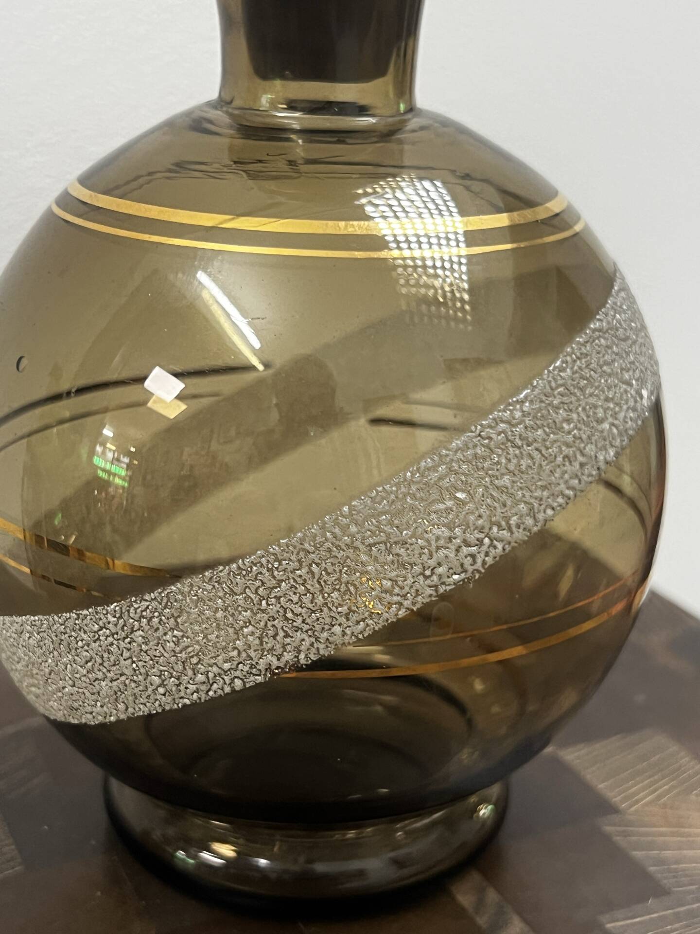 Acid-etched glass carafe 1930s/40s - Czechoslovakia