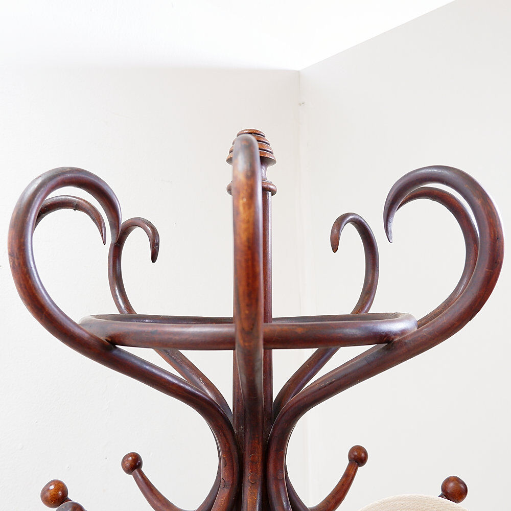 Grand portemanteau "Perroquet" en bois courbé style Thonet – Début du 20ème siècle