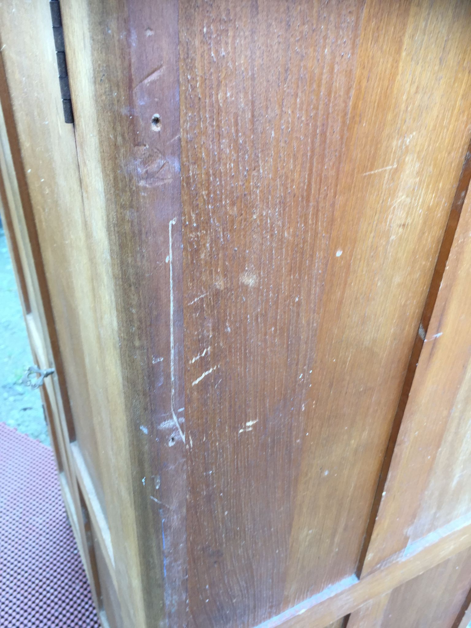 Vintage wardrobe with compass feet in beech