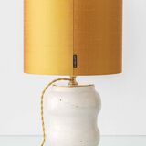 Italian apothecary jar table lamp with new Dupion silk shade, 19th century.