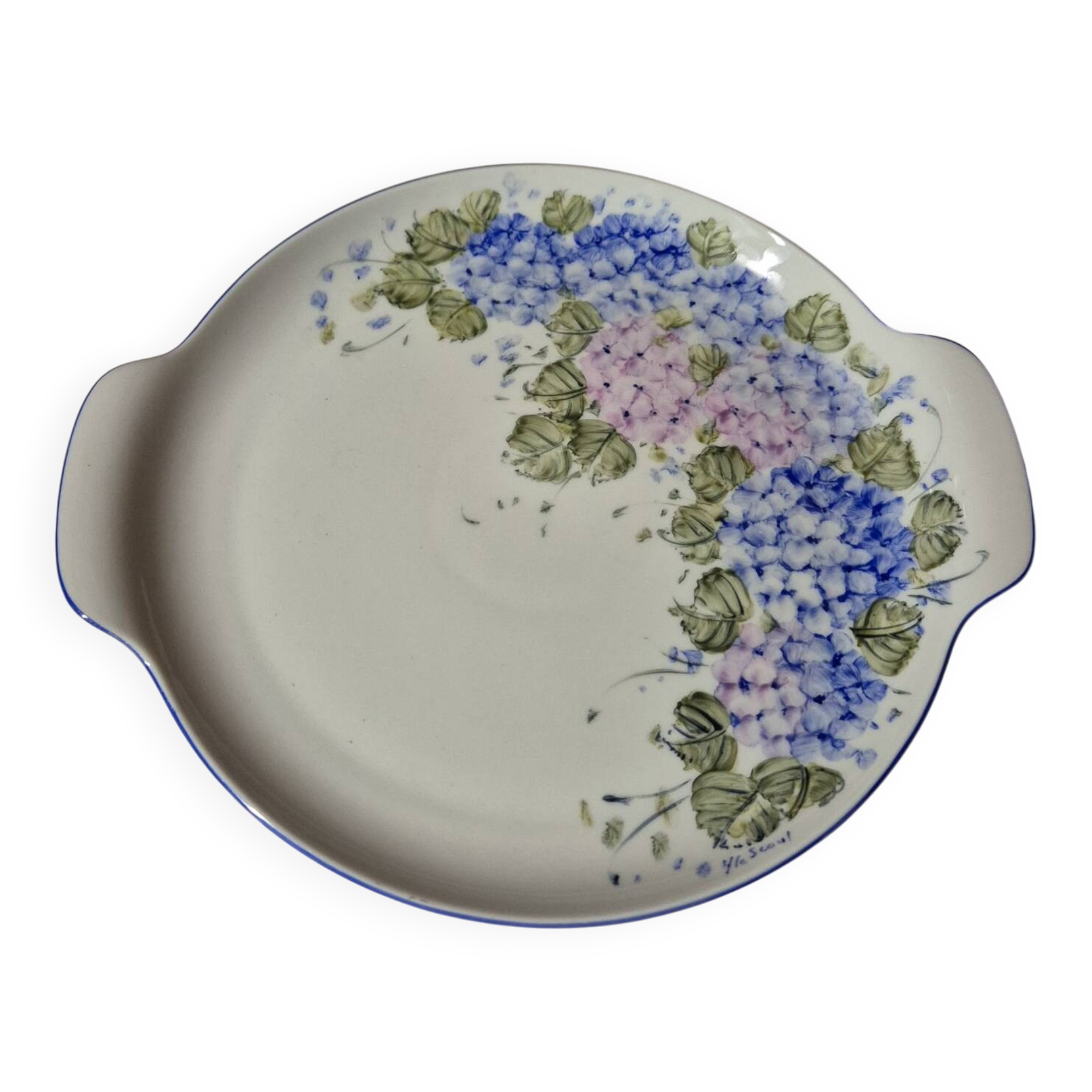 Porcelain pie dish Hutschenreuther 1814 hand-painted table.