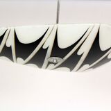 Large Vintage Czechoslovakian Opaline Glass Pendant Lights, 1970s, Set of 2