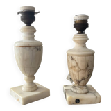 Pair of marble lamp bases from the 1950s.