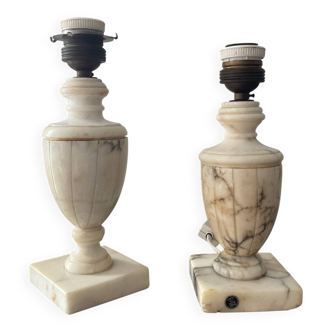 Pair of marble lamp bases from the 1950s.