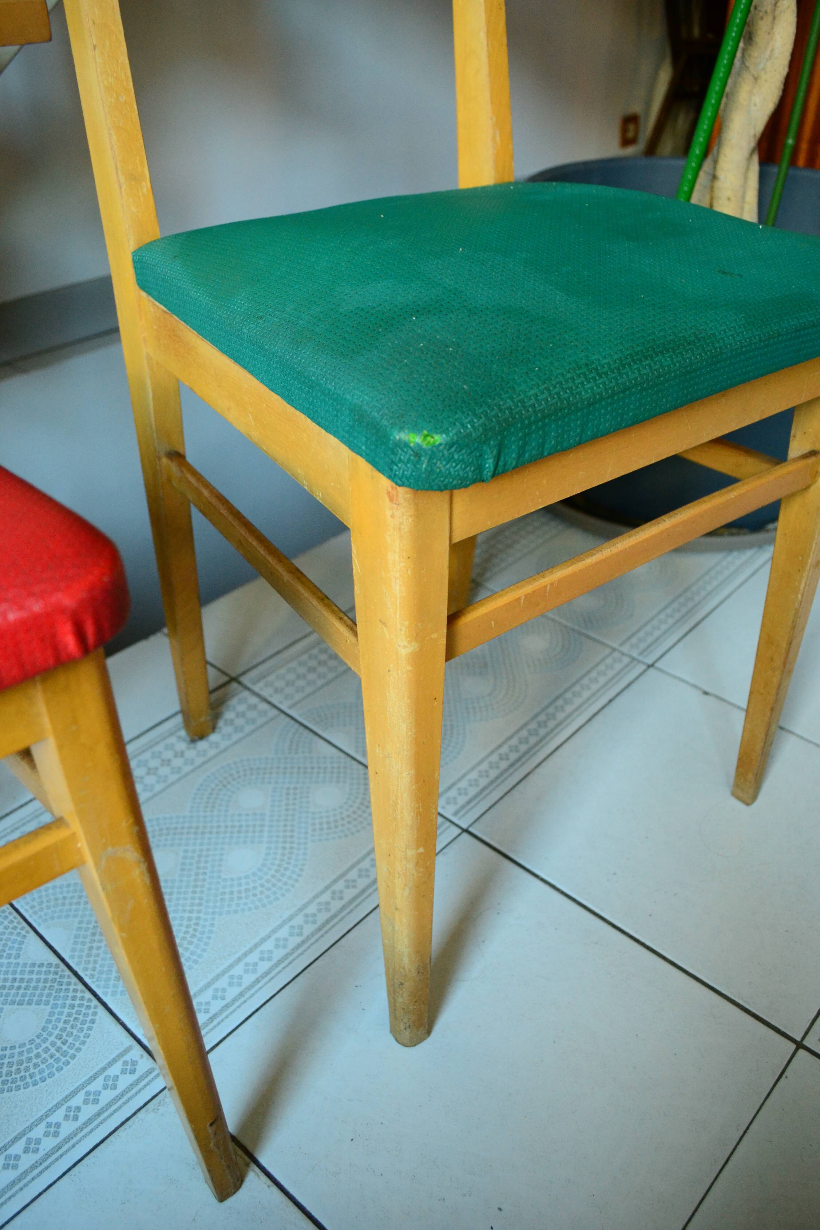 2 vintage beech chairs