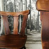 Set of 8 wooden bistro chairs