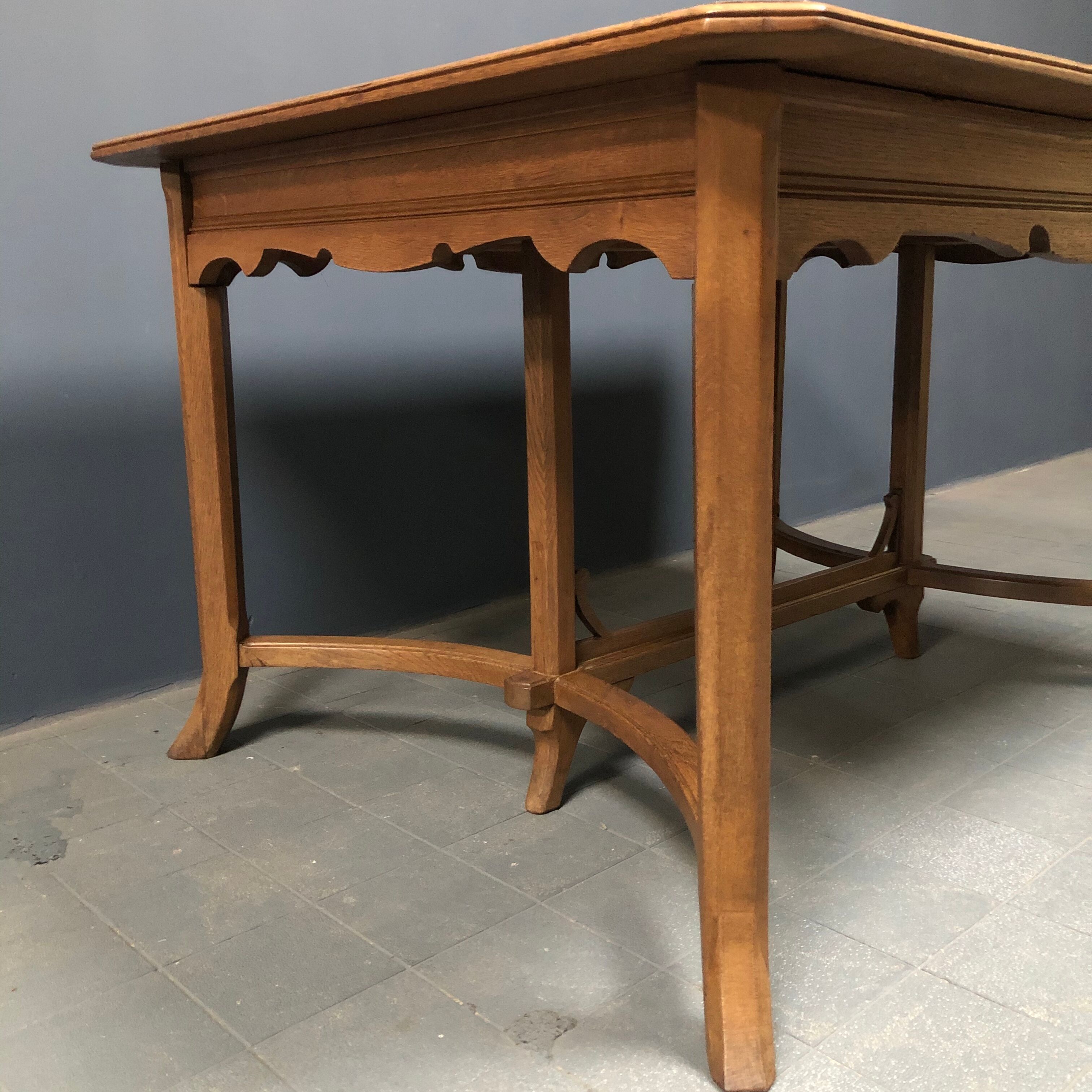 Dutch oak kitchen table in art deco style from the 1930s