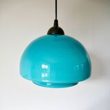 Suspension in blue opaline mushroom design 60s-70s