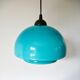 Suspension in blue opaline mushroom design 60s-70s