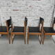 4 vintage chairs upholstered with skai