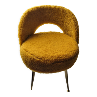 Fauteuil moumoute moutarde