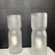 Pair of vintage lamps in frosted glass