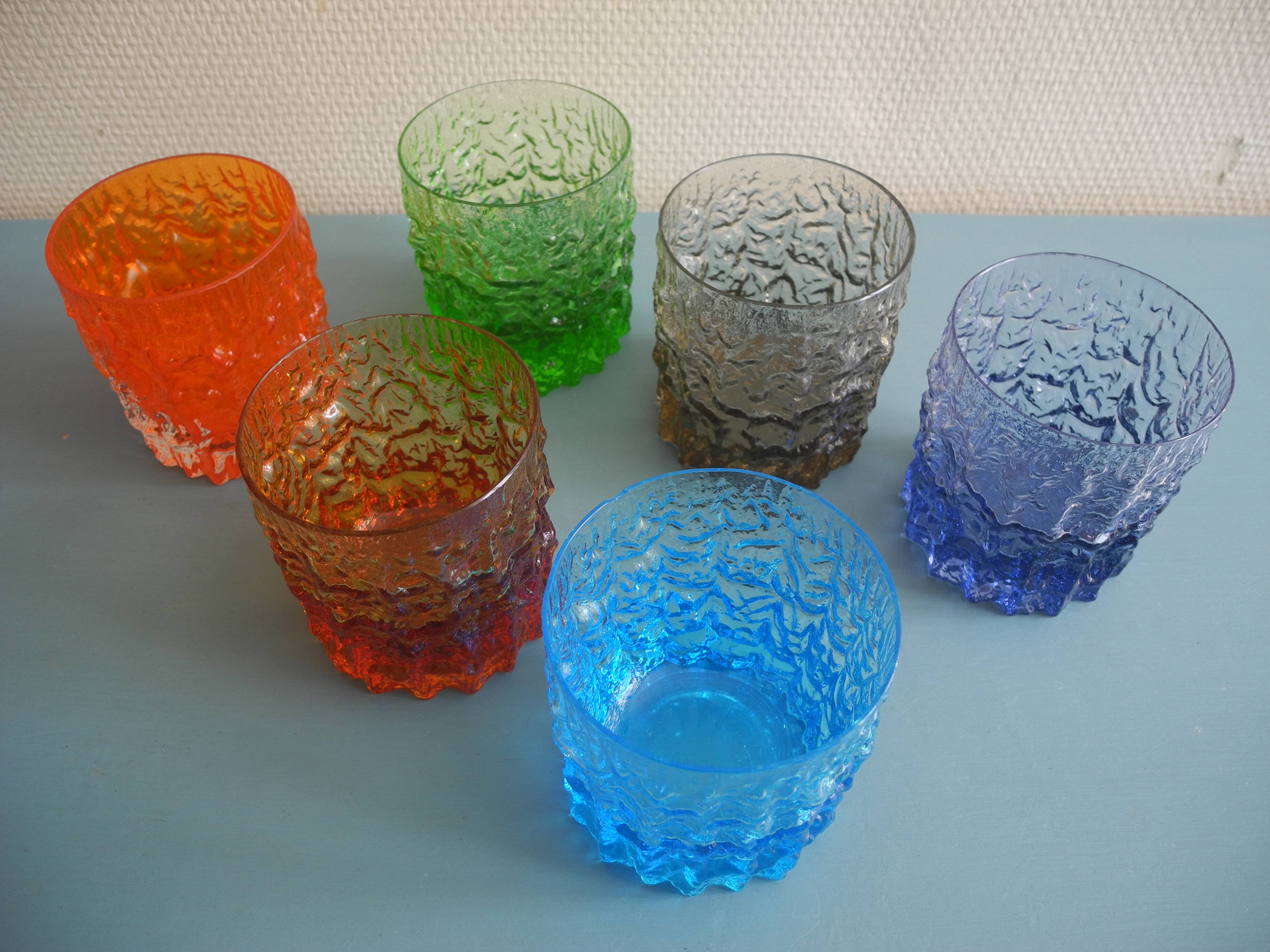 6 vintage whisky glasses Geoffrey Baxter Whitefriars