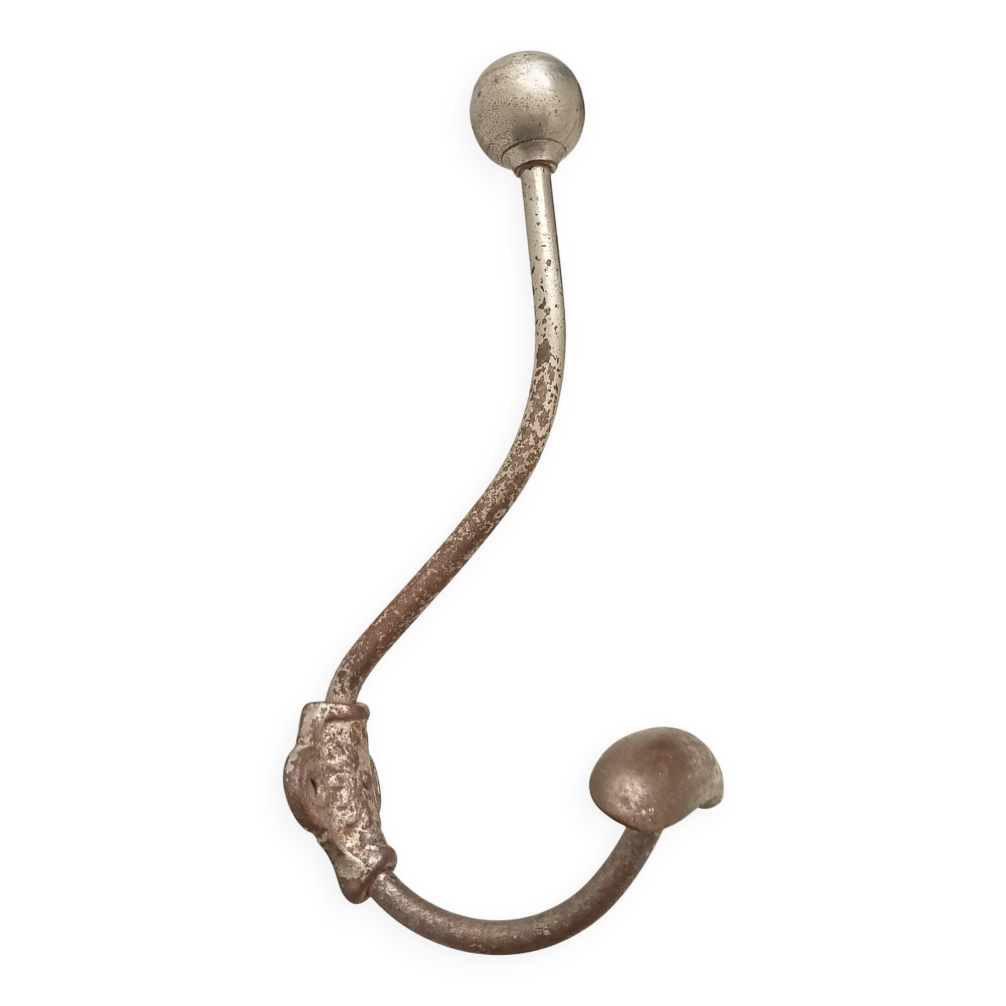 Patère porte manteau mural ancien en acier