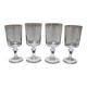 4 engraved transparent stemmed glasses by Baccarat
